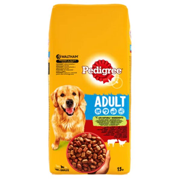 Pedigree Sığır Etli ve Kümes Hayvanlı Yetişkin Köpek Maması 15kg